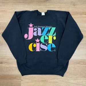 Black Jazzercise Vintage Raglan Sweatshirt Crewneck 80s Womens Size XL